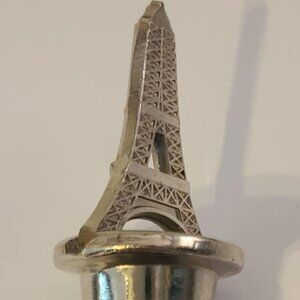 Eiffel Tower Wine Bottle Stopper Silver Tone Metal Paris France Souvenir Gift